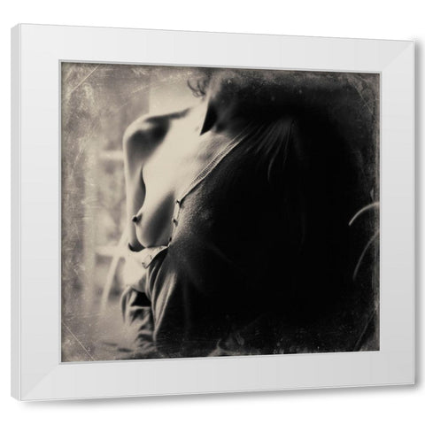 Untitled White Modern Wood Framed Art Print by Bousca, Bogdan