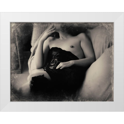 Untitled White Modern Wood Framed Art Print by Bousca, Bogdan