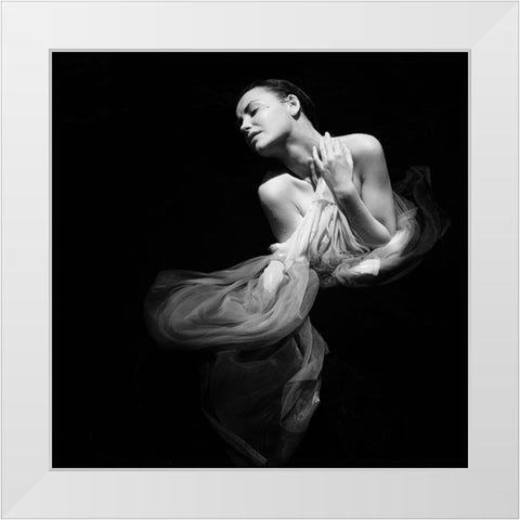 Mermaid White Modern Wood Framed Art Print by Brackstone, Mel