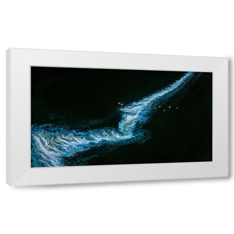Dances With Waves White Modern Wood Framed Art Print by J. Chen, John