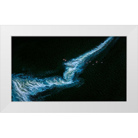 Dances With Waves White Modern Wood Framed Art Print by J. Chen, John