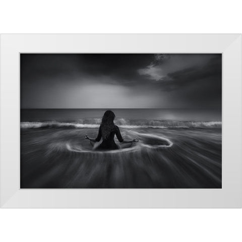 Oceanids Vi: Galene White Modern Wood Framed Art Print by Kaimaki, Maria