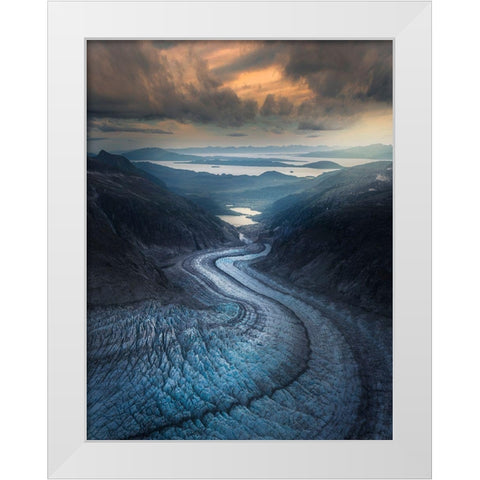 Snake Glacier White Modern Wood Framed Art Print by S. Chia, James