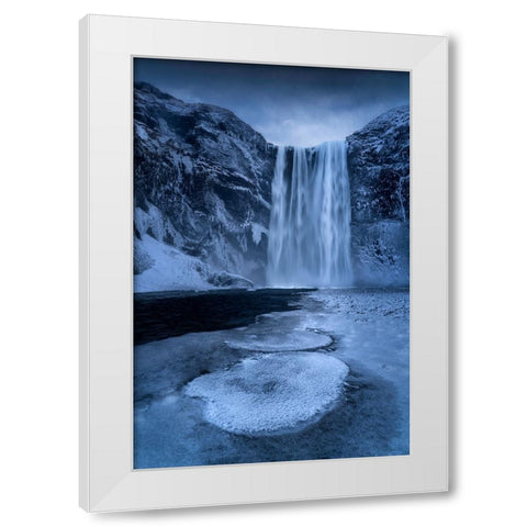 Skogafoss White Modern Wood Framed Art Print by Zhu, Jingshu
