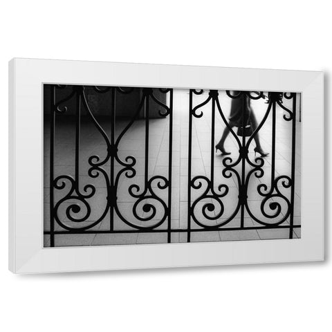 Street 15 White Modern Wood Framed Art Print by Miyagi, Masahiro