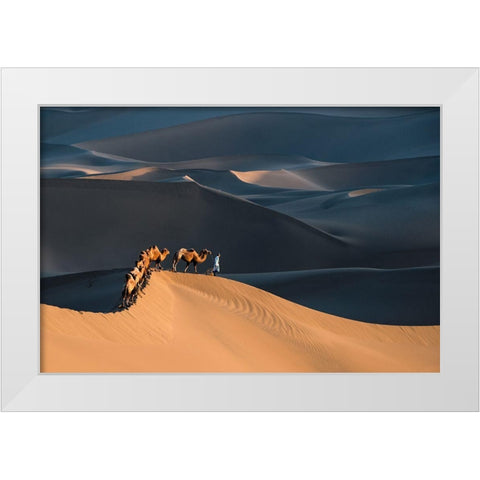 Desert Boat White Modern Wood Framed Art Print by Liu, Richard