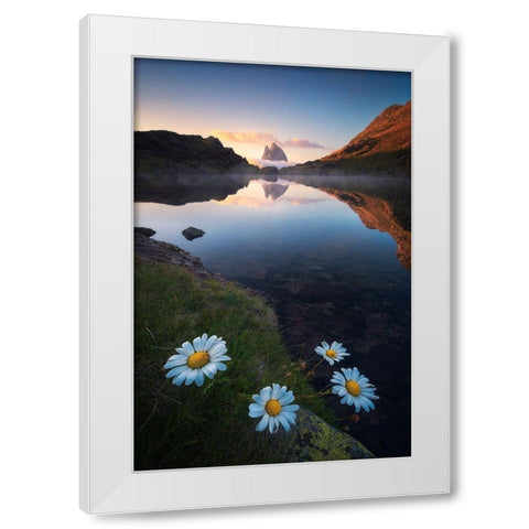 Anayet Sunset White Modern Wood Framed Art Print by Martinez Moran, Javier