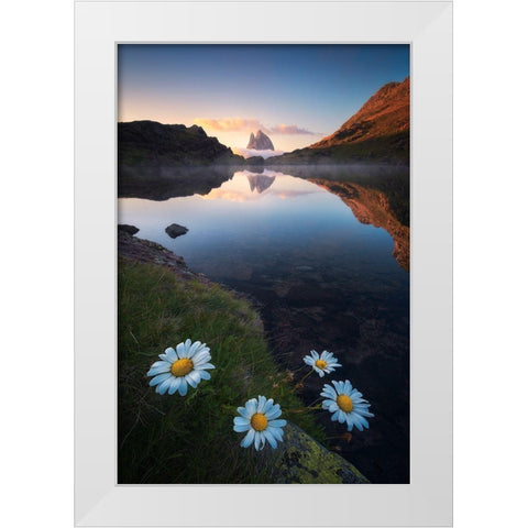 Anayet Sunset White Modern Wood Framed Art Print by Martinez Moran, Javier