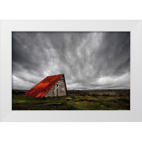 Crazy Sky White Modern Wood Framed Art Print by H. Ingibergsson, Torsteinn