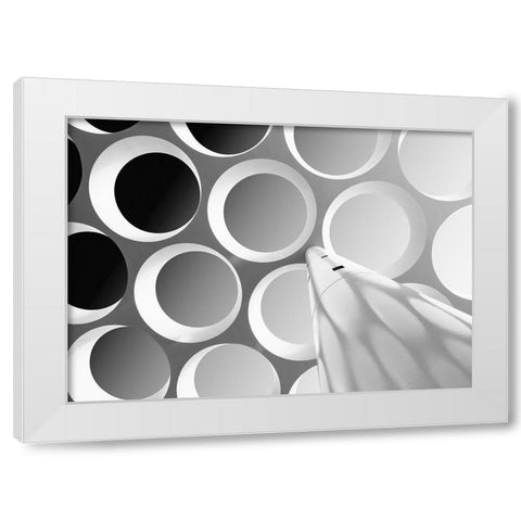 Around The Curves White Modern Wood Framed Art Print by Van Son, Greetje