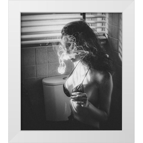 No.89 White Modern Wood Framed Art Print by M, Adirek