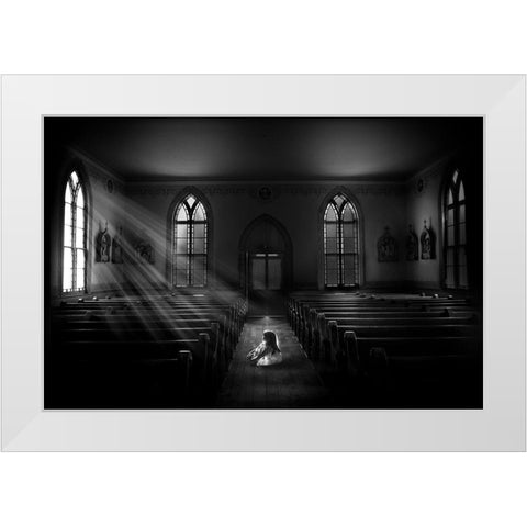 My Solace White Modern Wood Framed Art Print by Kapuschinsky