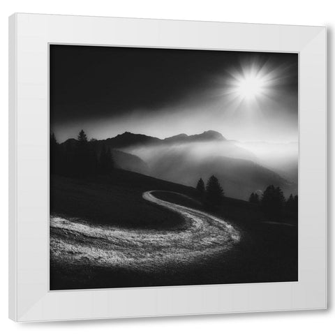 Elan White Modern Wood Framed Art Print by Schulz, Alexej