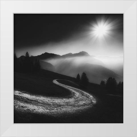 Elan White Modern Wood Framed Art Print by Schulz, Alexej