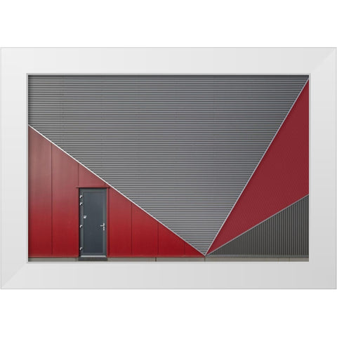 The Black Door White Modern Wood Framed Art Print by Luycx, Theo