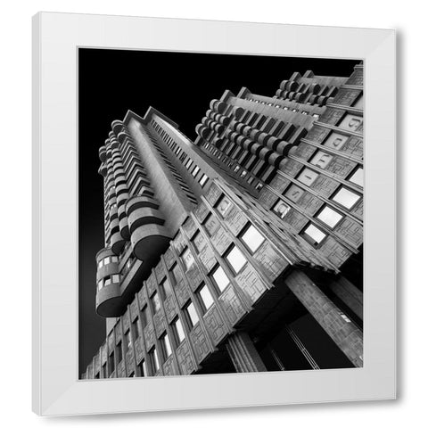 Plaza Building White Modern Wood Framed Art Print by Serra, Peru