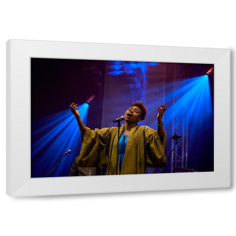 Ntjam Rosie White Modern Wood Framed Art Print by Kooreman, Jan