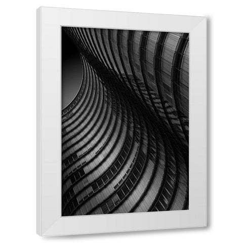 Dark Waves White Modern Wood Framed Art Print by van Son, Greetje