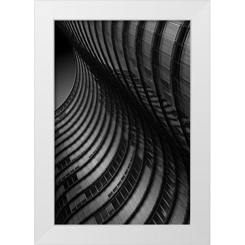 Dark Waves White Modern Wood Framed Art Print by van Son, Greetje