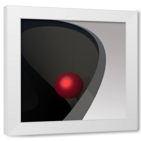 Metal Ball In Bowl White Modern Wood Framed Art Print by Bunjamin, Antonyus