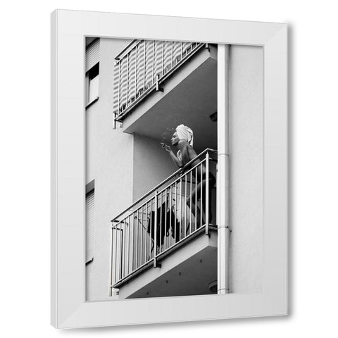 Nika White Modern Wood Framed Art Print by Kijurko, Lorna