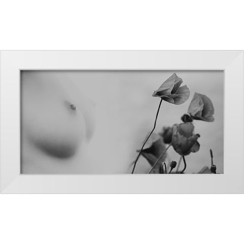 Untitled White Modern Wood Framed Art Print by Bousca, Bogdan