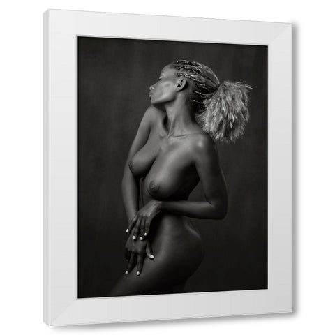 Look Away Now White Modern Wood Framed Art Print by Wilkinson, Hugh