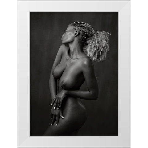 Look Away Now White Modern Wood Framed Art Print by Wilkinson, Hugh