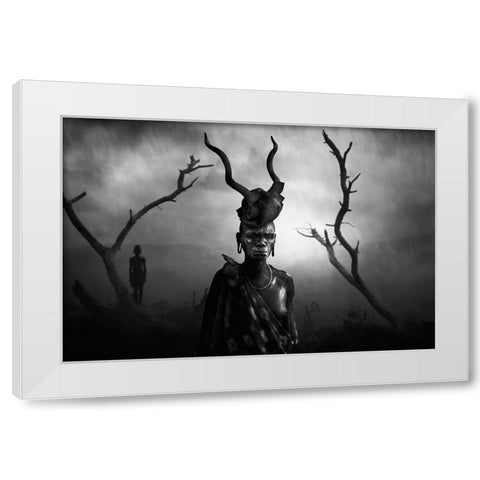 Woman Mursi White Modern Wood Framed Art Print by Yosifov, Svetlin