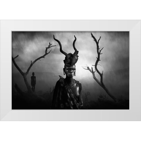 Woman Mursi White Modern Wood Framed Art Print by Yosifov, Svetlin