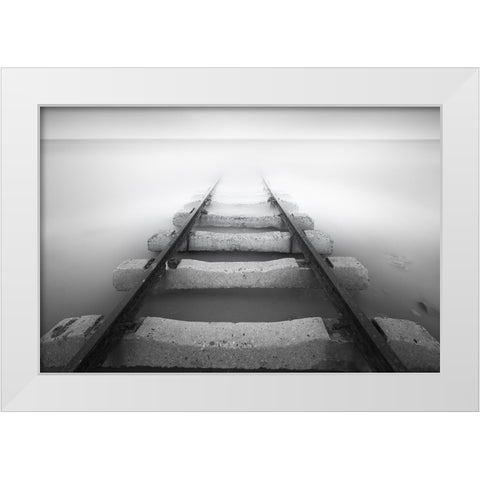 Towards The Sea White Modern Wood Framed Art Print by Xu, Tony