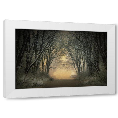 Winter Story White Modern Wood Framed Art Print by Lia, Adela