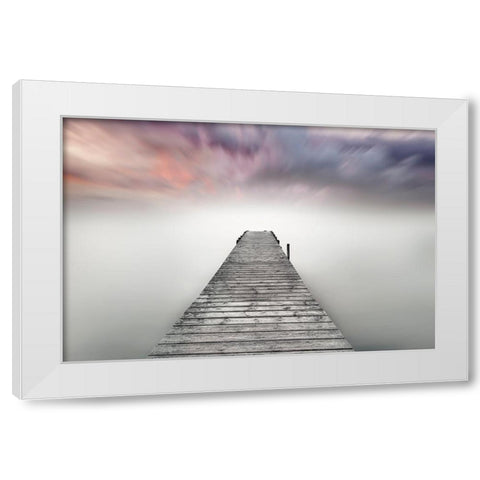 Quay White Modern Wood Framed Art Print by Guerola, Joaquin