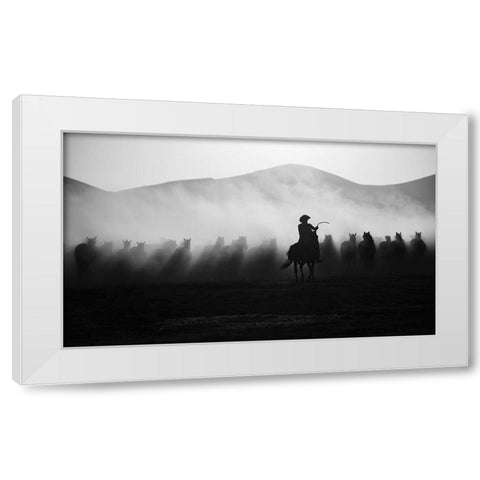 Chasing The Jades! White Modern Wood Framed Art Print by Pancareken, Yavuz