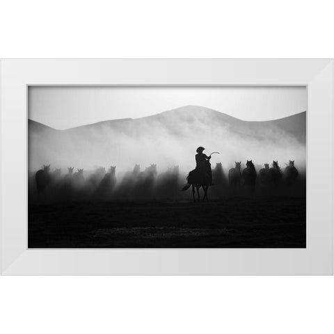 Chasing The Jades! White Modern Wood Framed Art Print by Pancareken, Yavuz