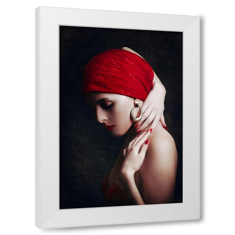 She Has Fire In Her Soul White Modern Wood Framed Art Print by Bolgov, Ruslan