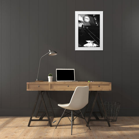 Ascend A Fall White Modern Wood Framed Art Print by Abrantes, Paulo