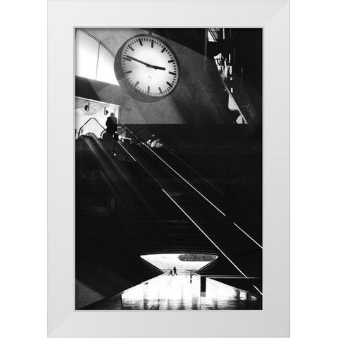 Ascend A Fall White Modern Wood Framed Art Print by Abrantes, Paulo