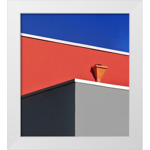 Urban Texture - Down Town Los Angeles California White Modern Wood Framed Art Print by Orbach, Arnon