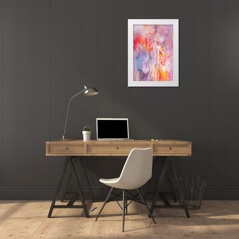 Flowers With Joy White Modern Wood Framed Art Print by Devos, Delphine