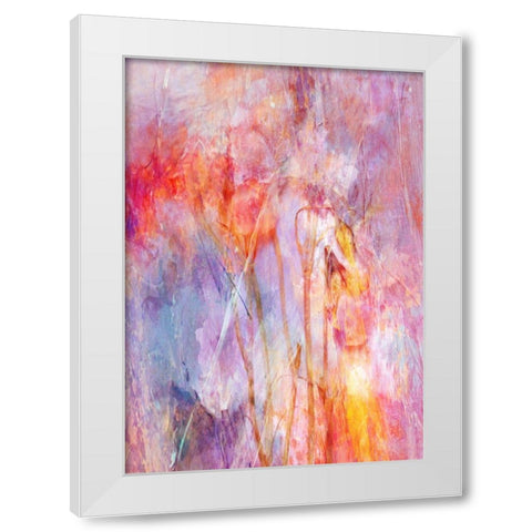 Flowers With Joy White Modern Wood Framed Art Print by Devos, Delphine