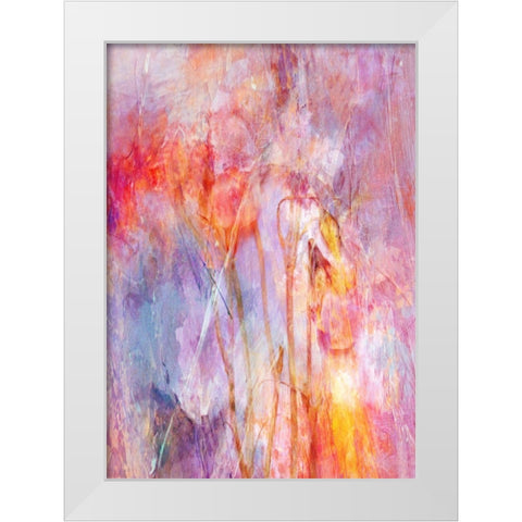 Flowers With Joy White Modern Wood Framed Art Print by Devos, Delphine