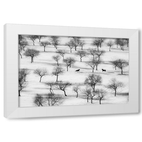 Run White Modern Wood Framed Art Print by Sabol, Petar