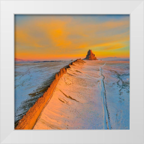 The Golden Wall White Modern Wood Framed Art Print by Fan, John