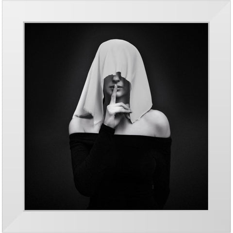 Memento Mori White Modern Wood Framed Art Print by Antonik