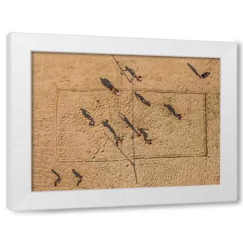 Voley Balling White Modern Wood Framed Art Print by Adar, Or