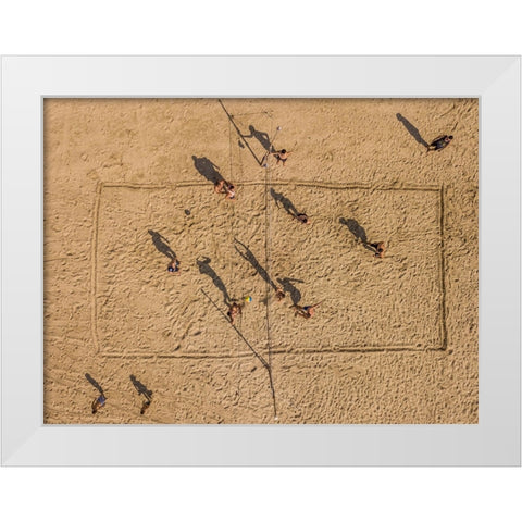 Voley Balling White Modern Wood Framed Art Print by Adar, Or