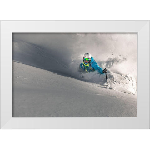 Powder Earthquake White Modern Wood Framed Art Print by Bertoncelj, Sandi