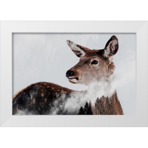 Breathe White Modern Wood Framed Art Print by Beata, Angyalosi