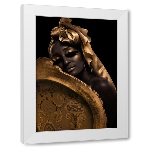 Gold White Modern Wood Framed Art Print by Iltus, Maya
